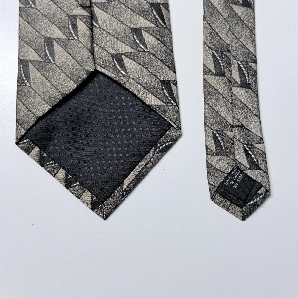 Haggar Black Label‎ Geometric Necktie Retro Mod Minimalist Office Core Tie